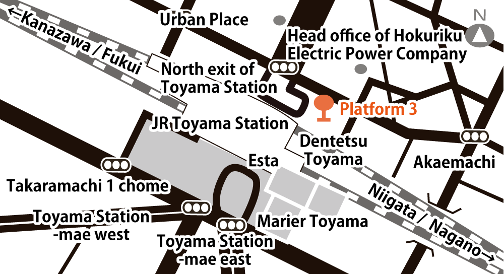 North exit of Toyama Station